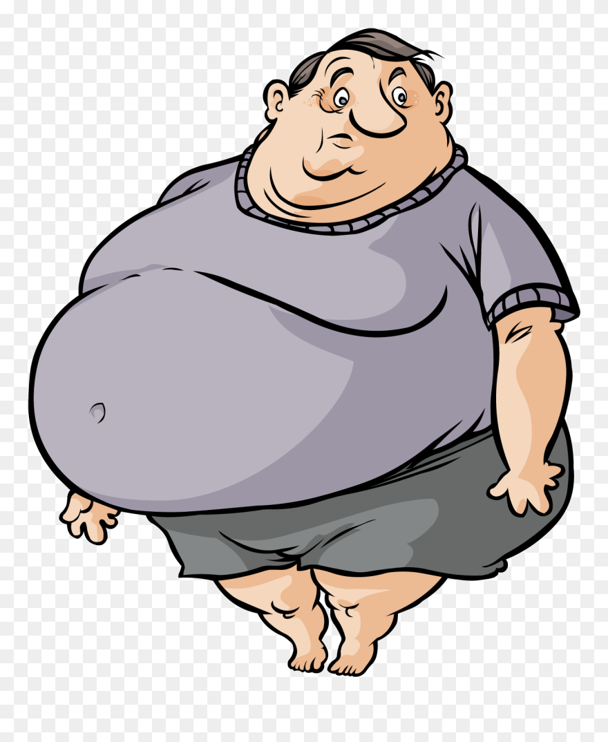 Fat Cartoon Man - Fat Man Clipart - Png Download