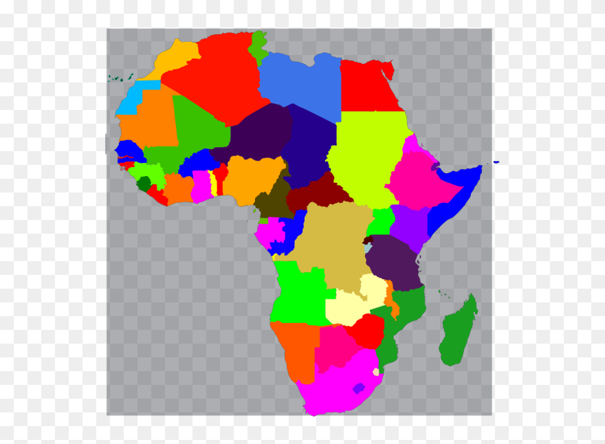 Africa-text Png Images - Color Blank Map Of Africa Clipart