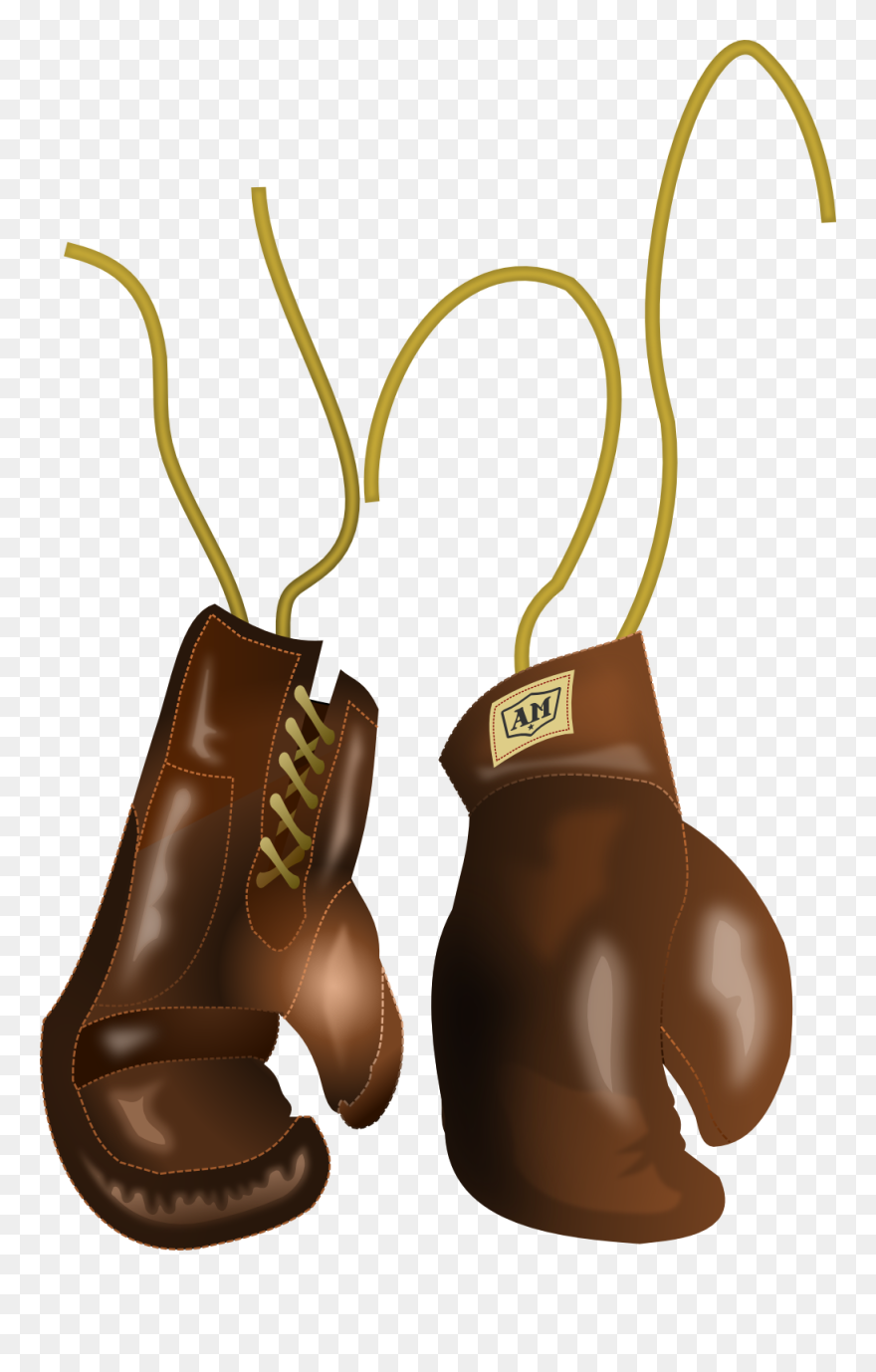 Free Brown Vintage Boxing Gloves Clip Art - Old Boxing Gloves Png Transparent Png