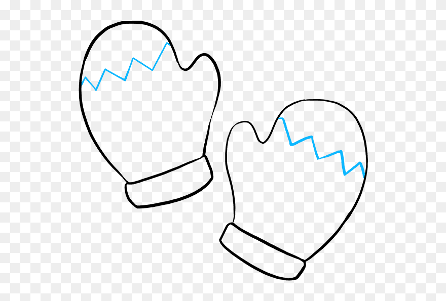 How To Draw Mittens - Draw Mittens Step By Step Clipart