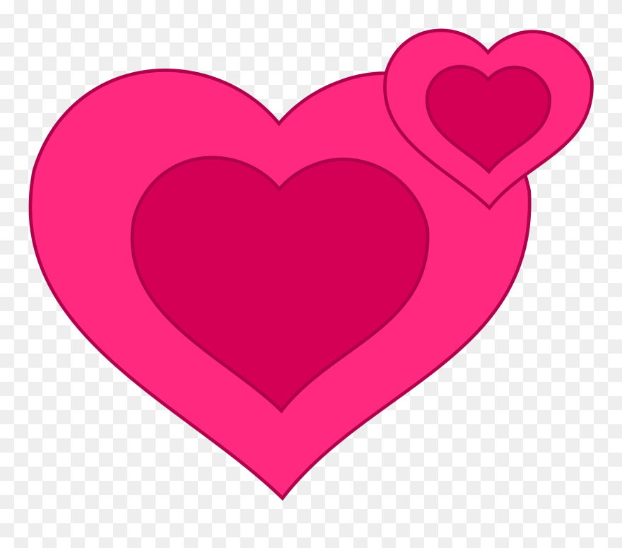 Two Pink Hearts Together Clipart - Heart Clip Art - Png Download