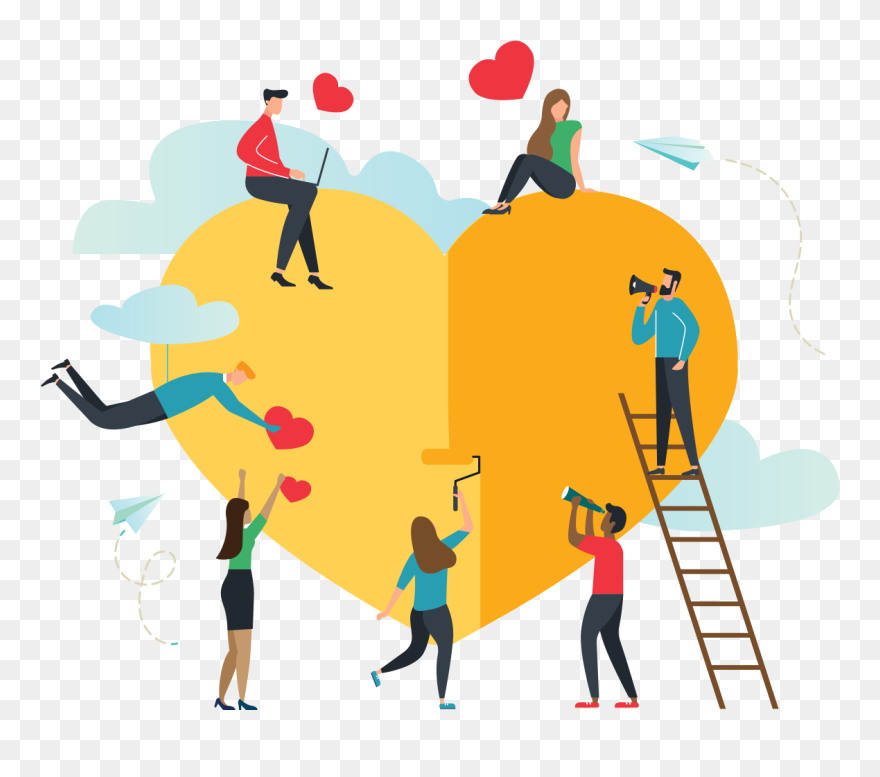 Teamwork On Valentines Day Clipart