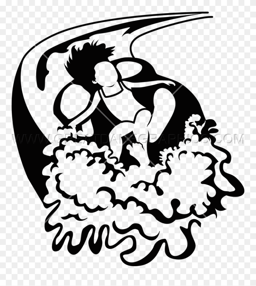 Water Slide Clipart Black And White - Water Slide Black Clipart - Png Download