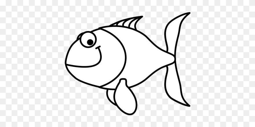 Fish Clipart Black And White - Png Download