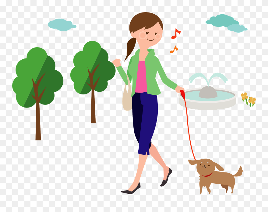 犬 と 散歩 イラスト Clipart