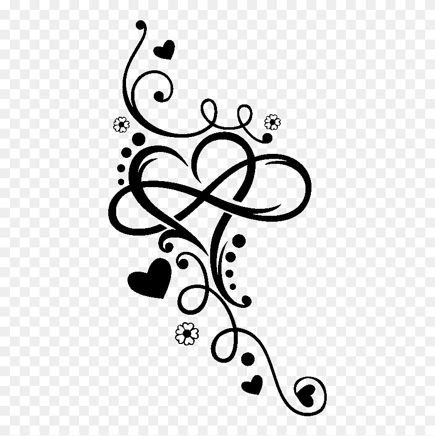 Infinity Heart Tattoo Henna T-shirt - Easy Love Symbol Drawing Clipart