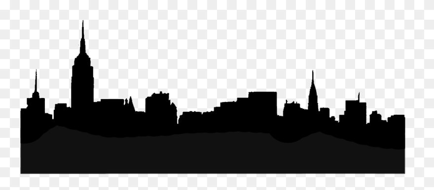 Manhattan Skyline Stencil Silhouette - Manhattan Skyline Silhouette Clipart