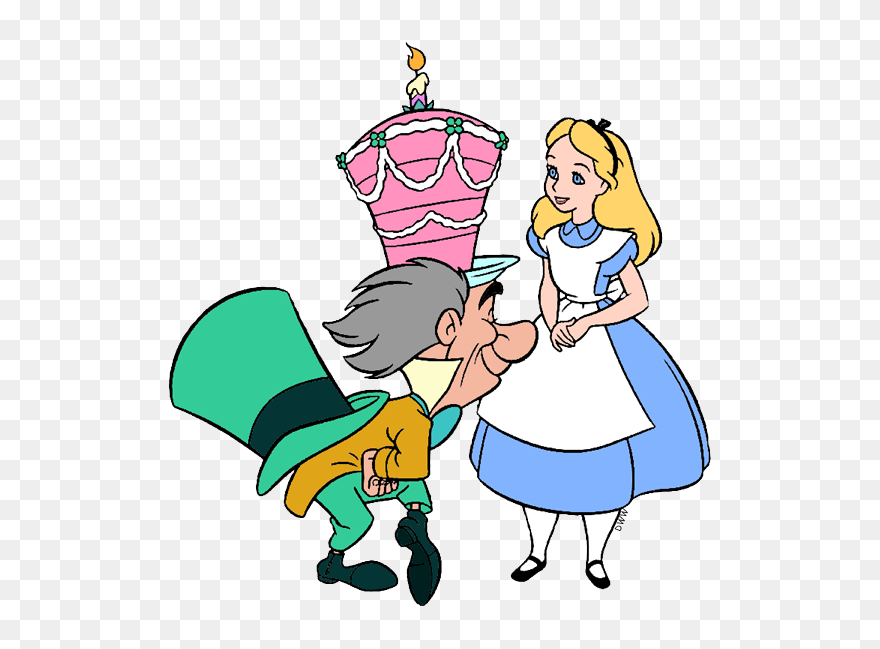 Alice In Wonderland Birthday Cake Clipart - Png Download