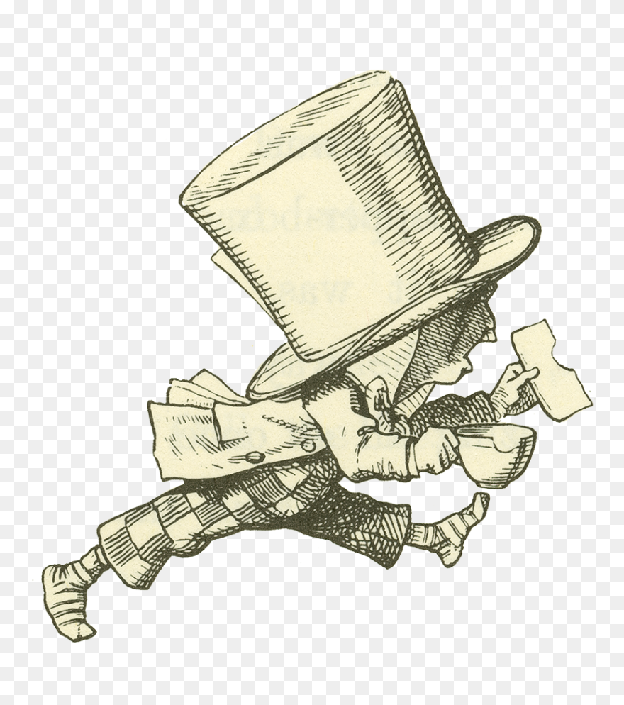 Mad Hatter Running - Original Alice In Wonderland Mad Hatter Clipart