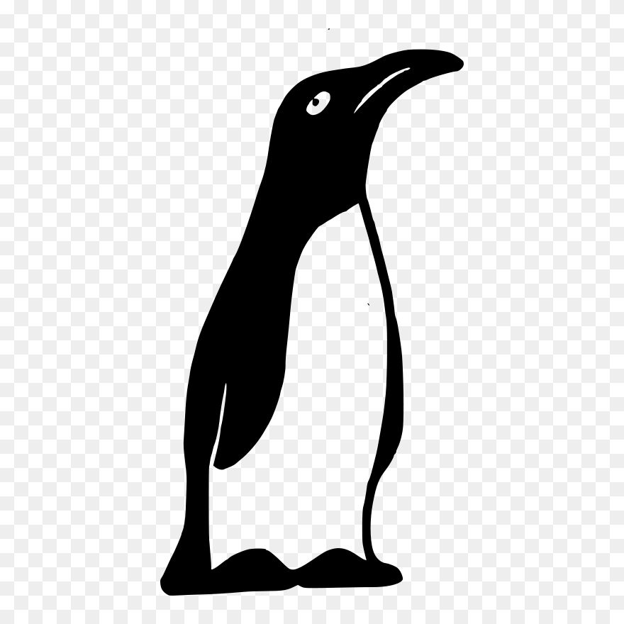 Sad Penguin - Penguin Black And White Clipart - Png Download