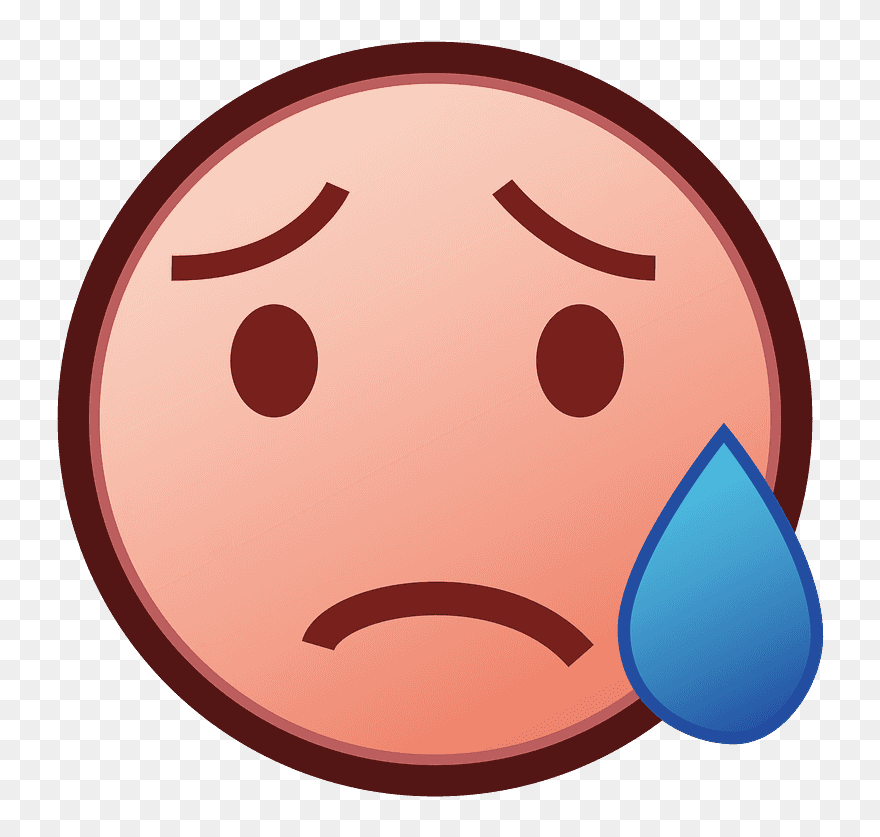 Sad But Relieved Face Emoji Clipart - Smiley - Png Download