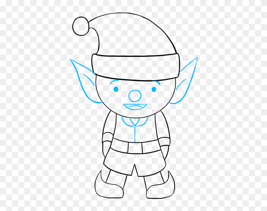 How To Draw Elf - Step By Step Easy Elf Drawing Clipart