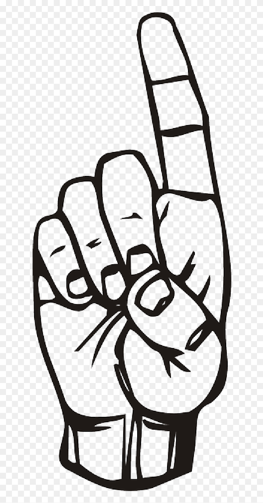 Finger, Attention, Hand, Sign Of No, Pointing, Boss - Index Finger Clipart Black And White - Png Download