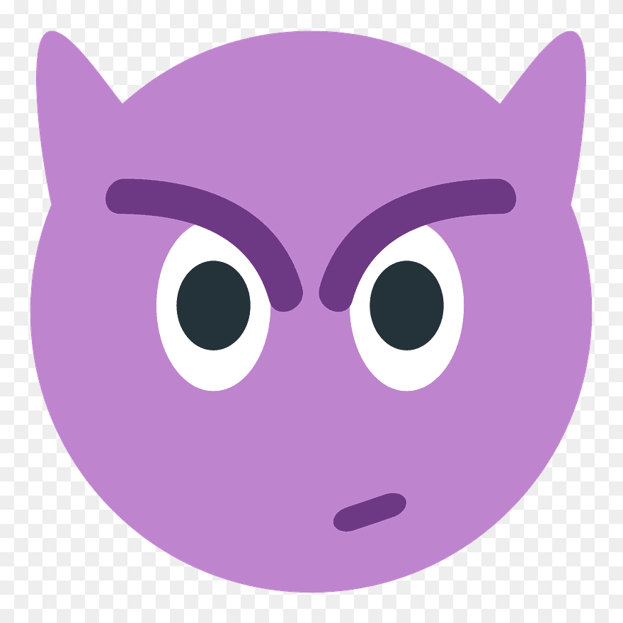 Angry Face With Horns Emoji Clipart - Cartoon - Png Download