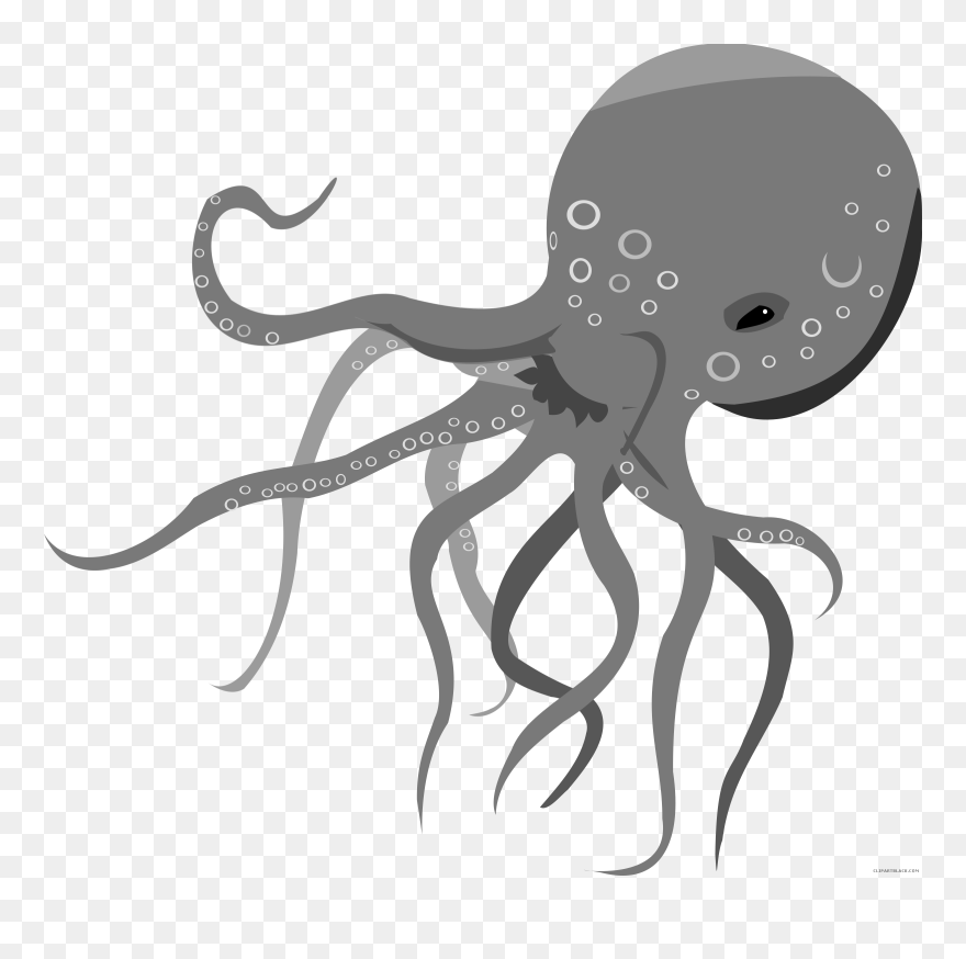 Awesome Octopus Animal Free Black White Clipart Images - Octopus Png Clipart Transparent Png