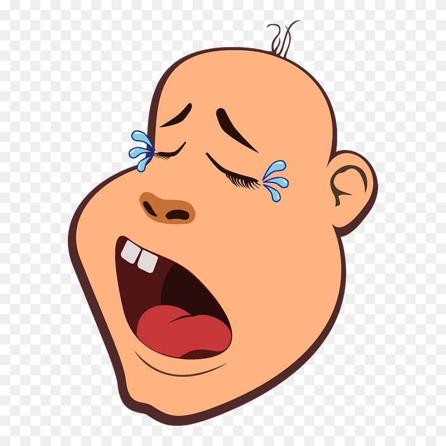 Crying Baby Head Clipart - Kartun Nangis - Png Download