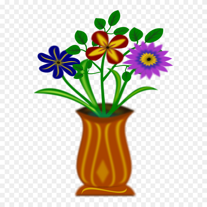 Transparent Bouquet Of Flowers Clipart - Flower Vase Silhouette Png