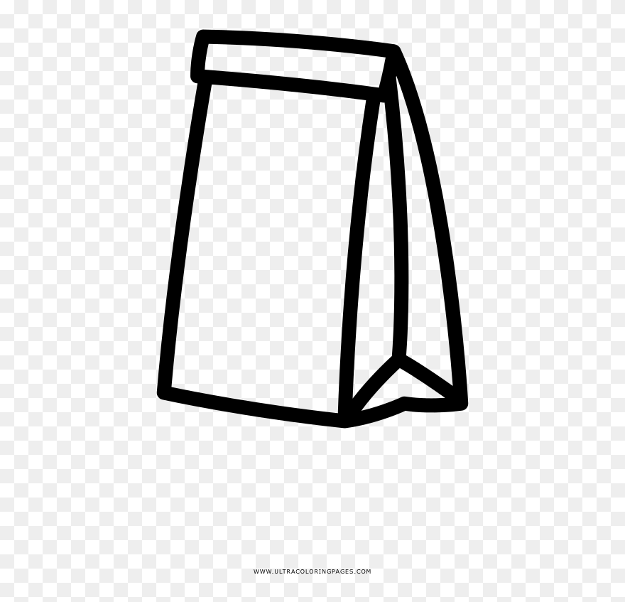 Paper Bag Coloring Page - Illustration Clipart