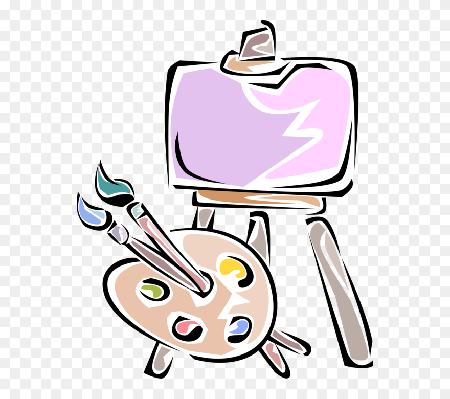 Vector Illustration Of Visual Arts Artist"s Canvas - Transparent Canvas Cartoon Clipart