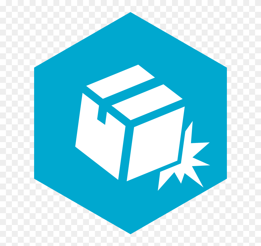 Solid White Cardboard Box Packaged On Top Of Cyan Solid - Packaging And Labeling Clipart