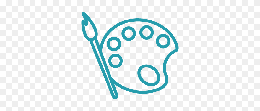 Paint Brush And Palette Icon Clipart