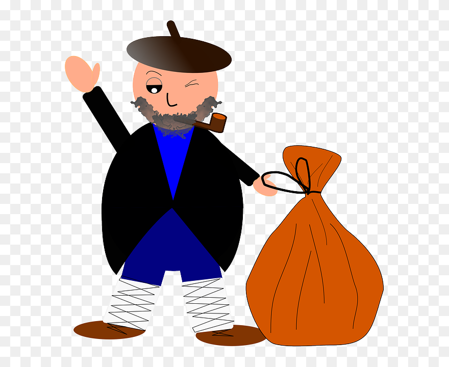 Basque, Man, Person, French - Olentzero Con Bolsa Clipart