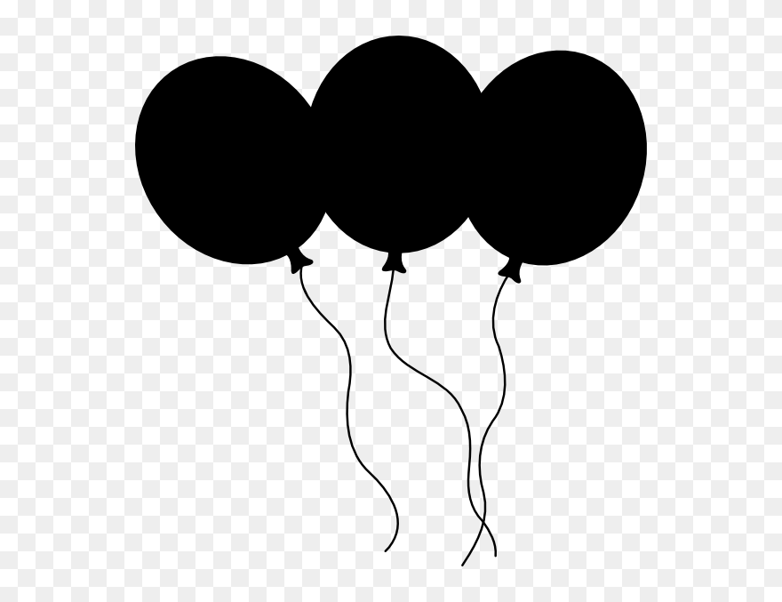 Balloons Clip Art Black - Png Download