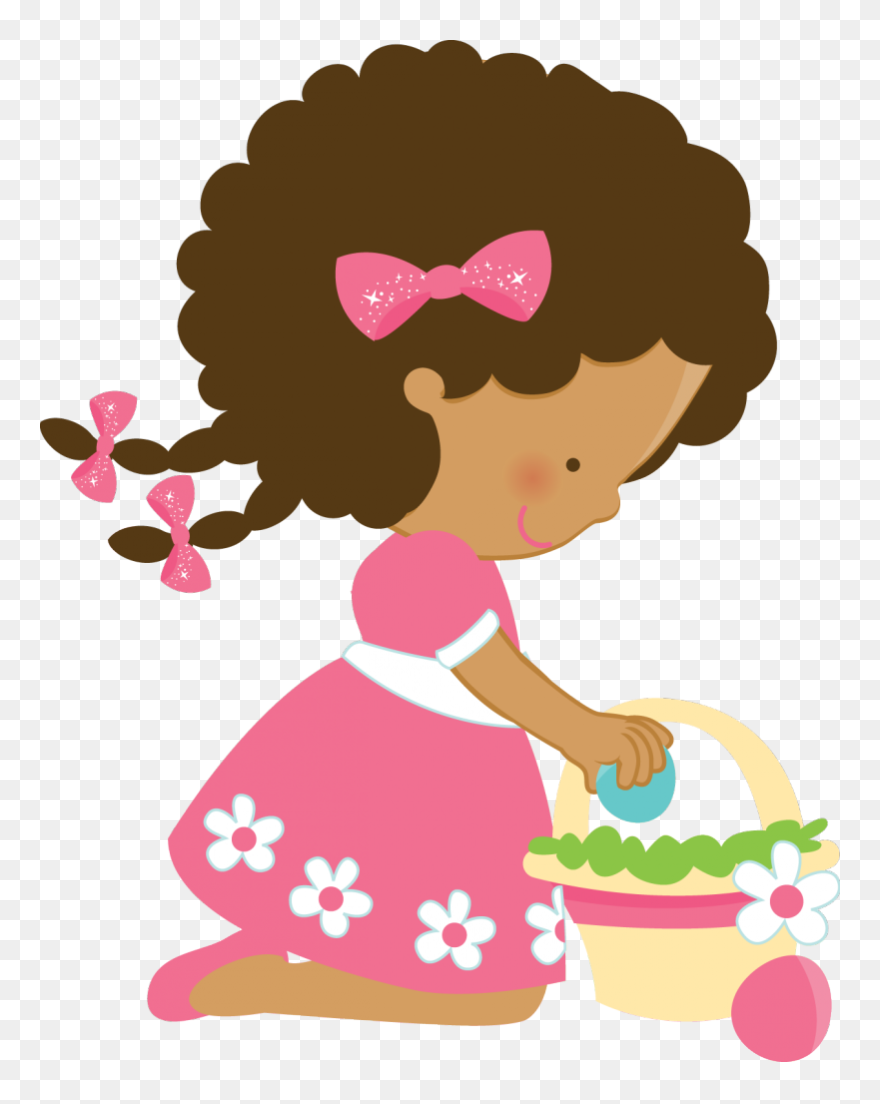Niña Recogiendo Zapatos Animado Clipart