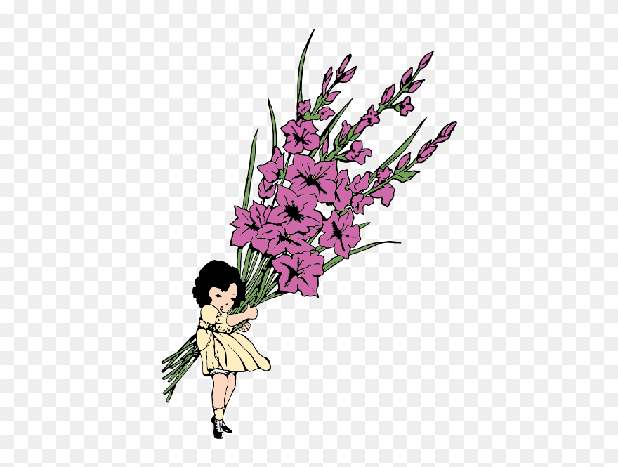 Flower Girl-1574854832 - Gladiolen Cartoon Clipart