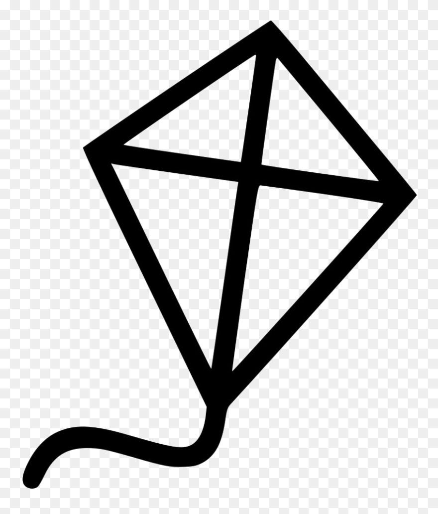 Cute Kite Png Free Download - Kite Black And White Clipart Transparent Png