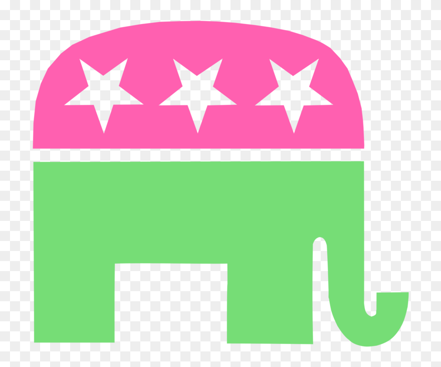 Pink,grass,angle - Republican Elephant No Background Clipart