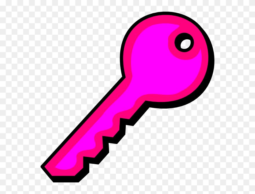 Pink Key Clip Art At Clker - Pink Key Clipart - Png Download