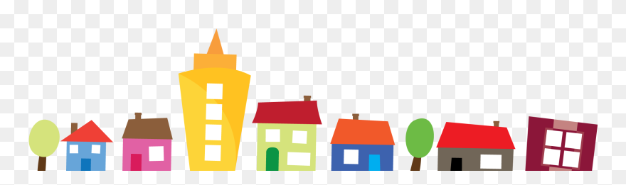 Neighborhood Clipart Row House, Neighborhood Row House - Row Of Houses Clipart - Png Download