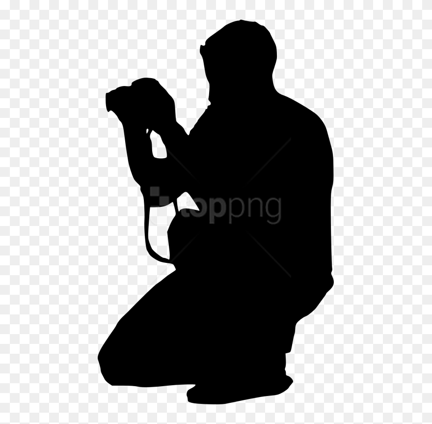 Free Png Photographer With Camera Png - Silhouette Human With Camera Clipart