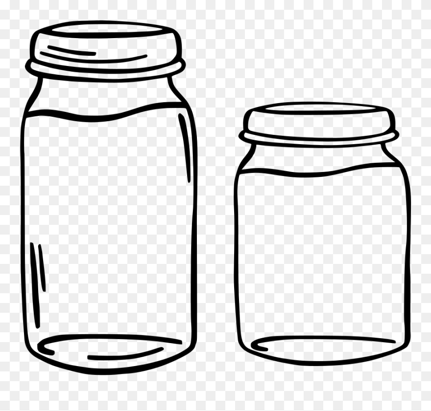 Svg Food Glass Jar - Glass Bottle Clipart Black And White - Png Download