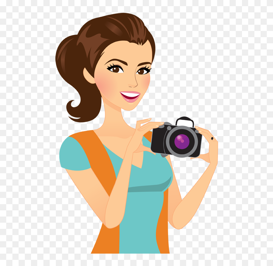 V - 3 - 2 98 - 2 Kbyte - Bu/9, Girl Photographer - Girl Holding A Camera Clipart - Png Download