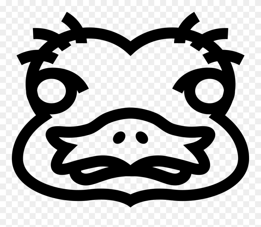 Ostrich Bird Head Outlined Frontal View - Common Ostrich Clipart