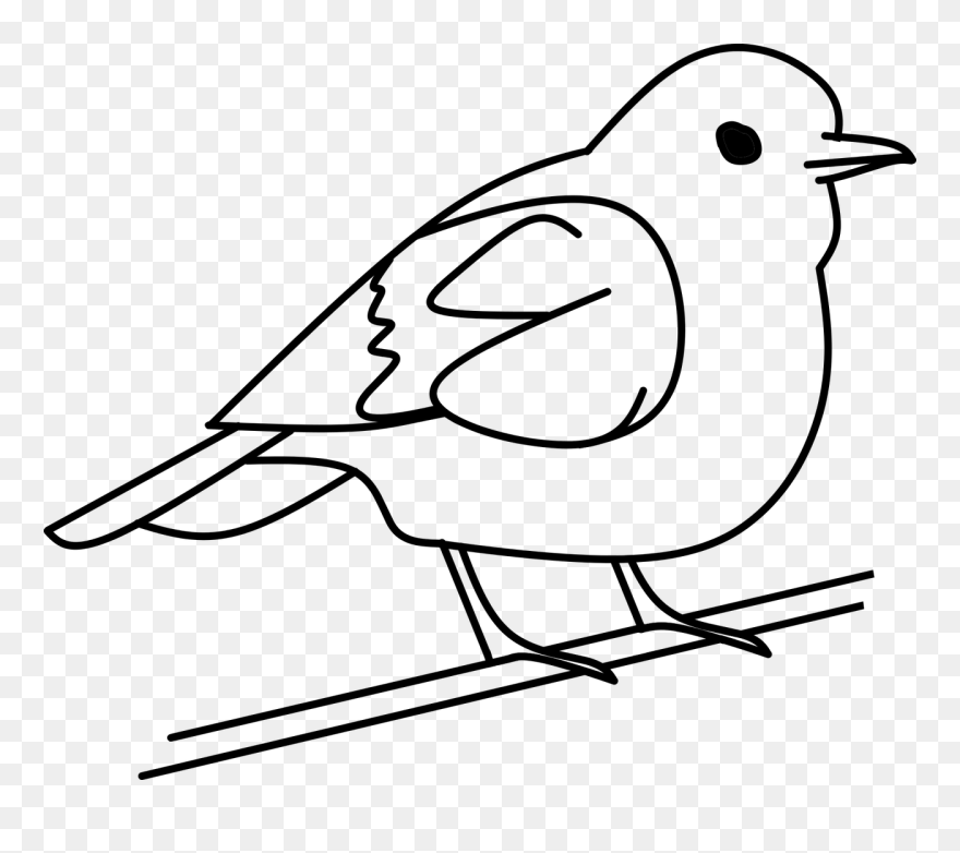 Bird Tree Out Line Free Photo - Clip Art Black And White Bird - Png Download