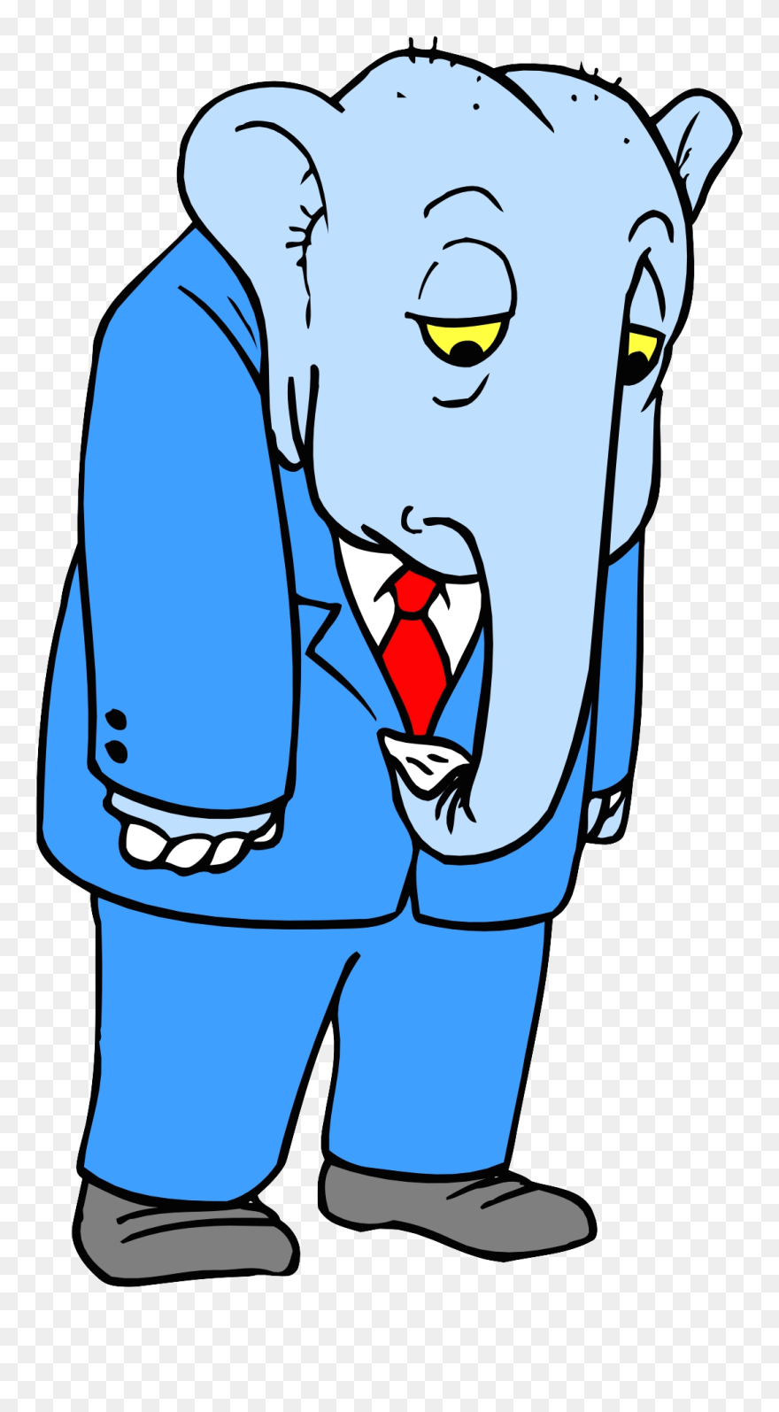 Elephant In A Suit Cartoon Clipart