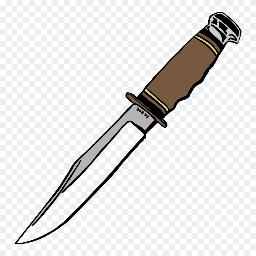 Bowie Knife Kitchen Knives Clip Art - Knife Clipart Png Transparent Png