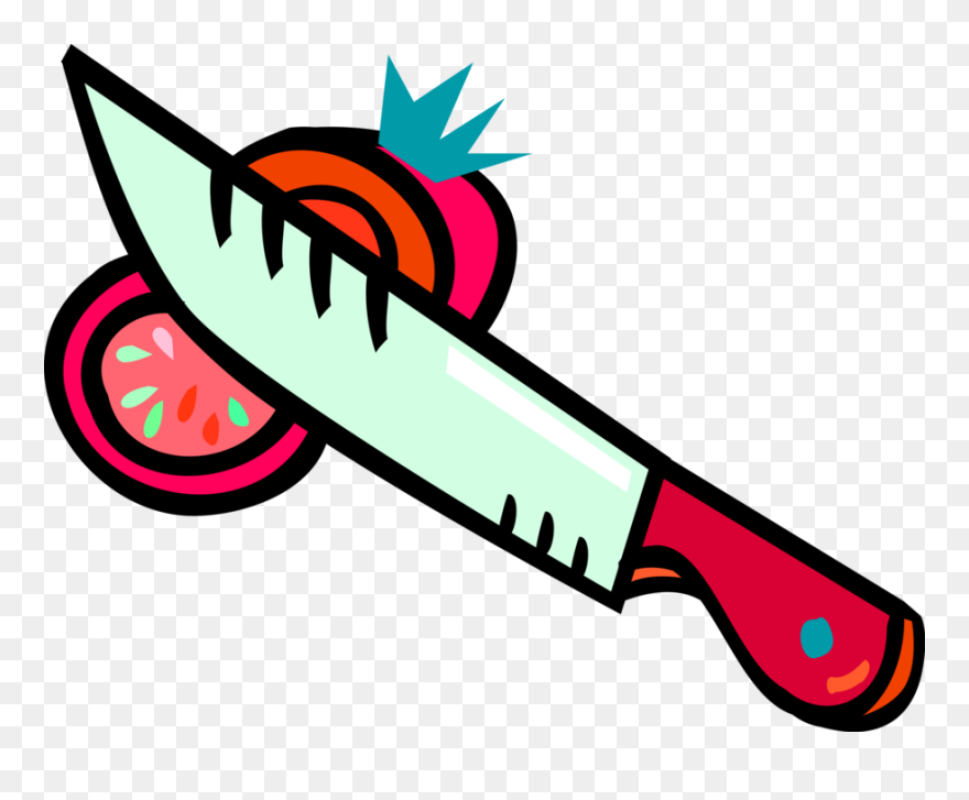 Vector Illustration Of Kitchen Kitchenware Knife Cuts - Physical Change Clipart - Png Download
