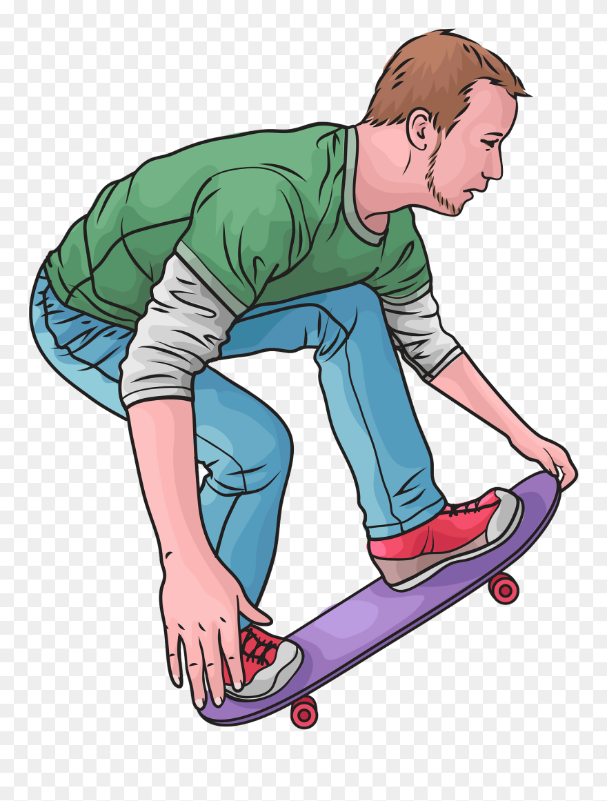 Skateboarding Sports Clip Art - Png Download