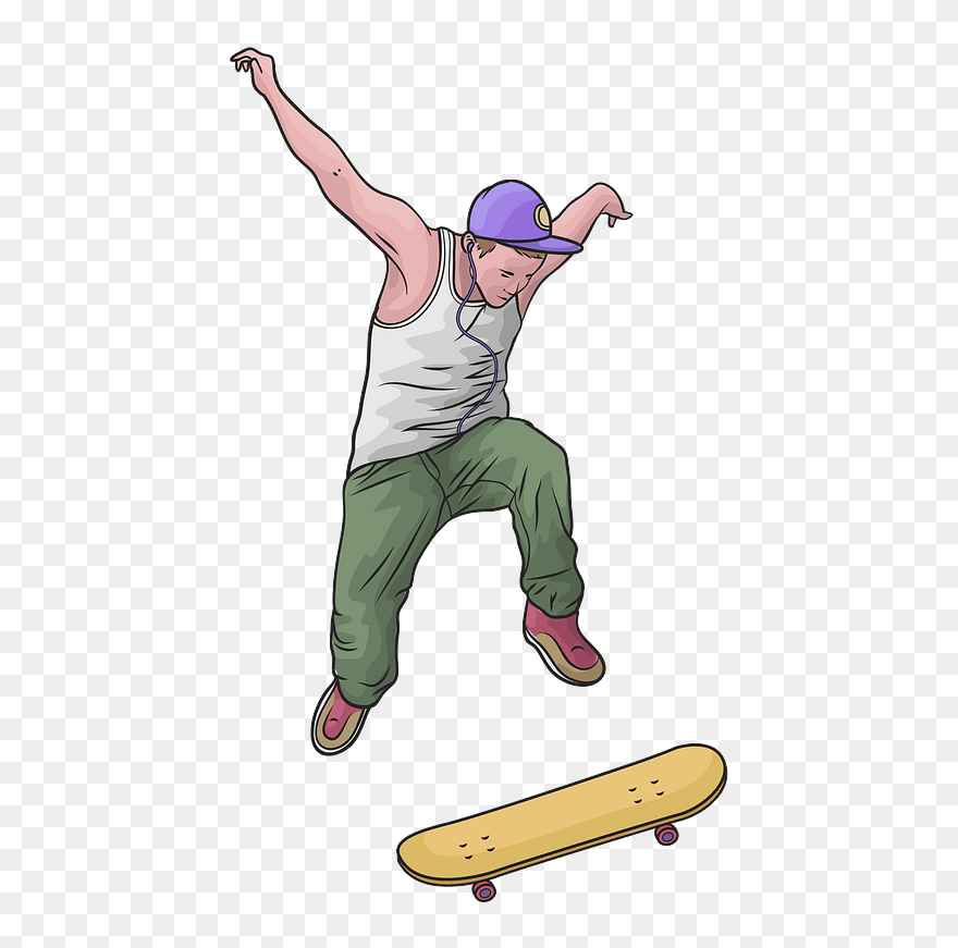 Skateboard Jump Clipart - Skateboard Deck - Png Download