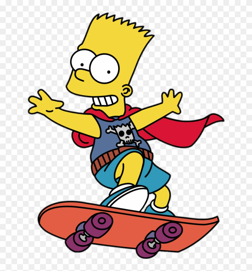 Bart Simpson On Skateboard - Bart Simpson Skateboard Transparent Clipart