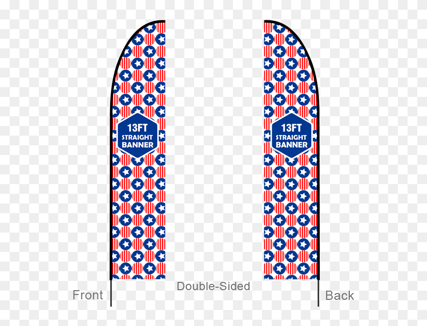 13ft Straight Feather Flag With Cross Base & Water - Skateboard Deck Clipart