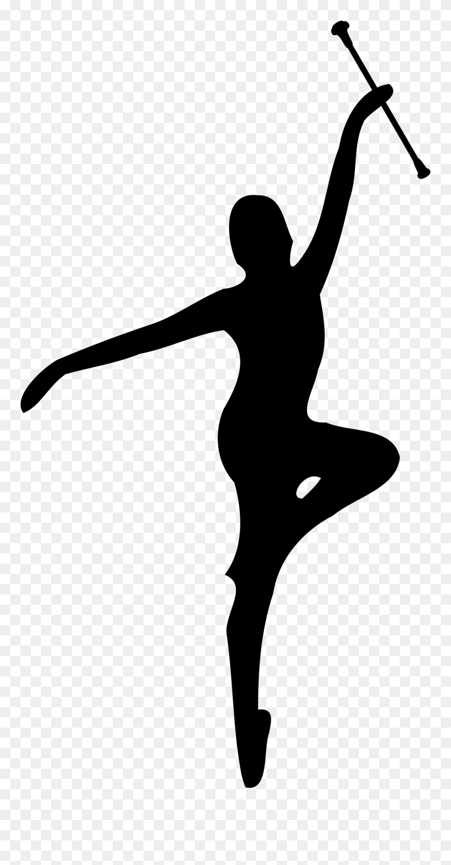 Baton Twirling Majorette Silhouette Dance - Majorettes Clip Art - Png Download