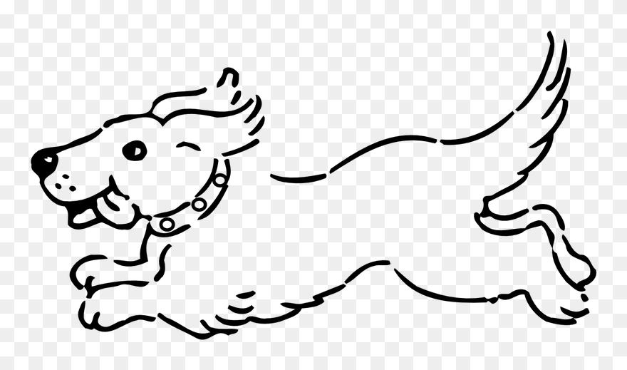 Free Clipart Dog Bone Clip Art Download Dog Images - Dog Running Clipart Black And White - Png Download