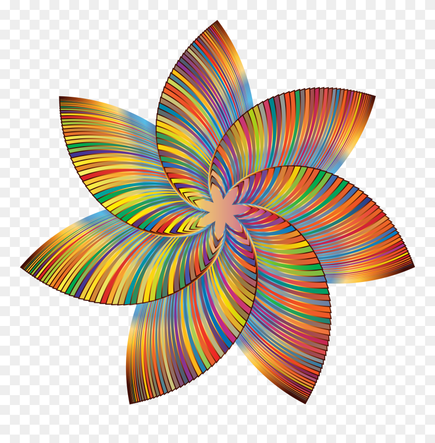 Clipart Colorful Flowers - Colored Line Design Clipart - Png Download