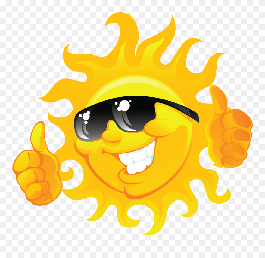 Sun With Glasses Logo Clipart