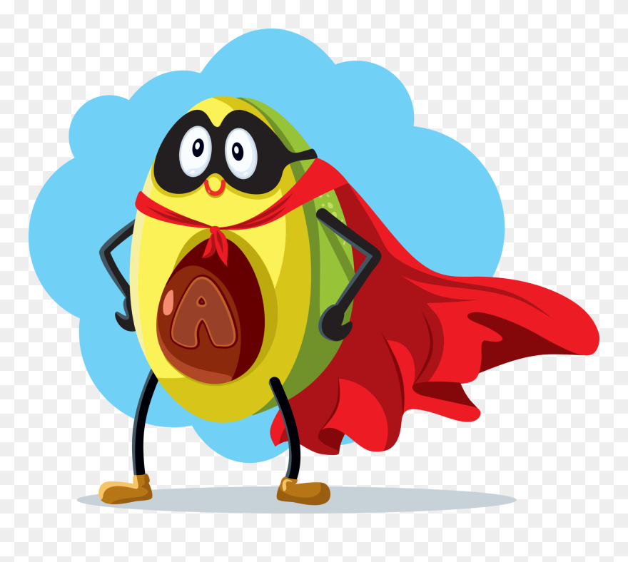 Avocado Superhero Clipart